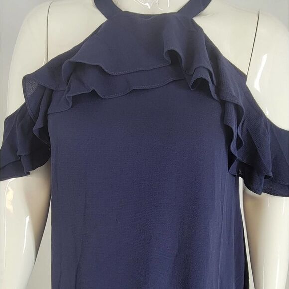 Very Demure Navy Cold Shoulder A-Line Dress plus size NWT - Picture 7 of 8